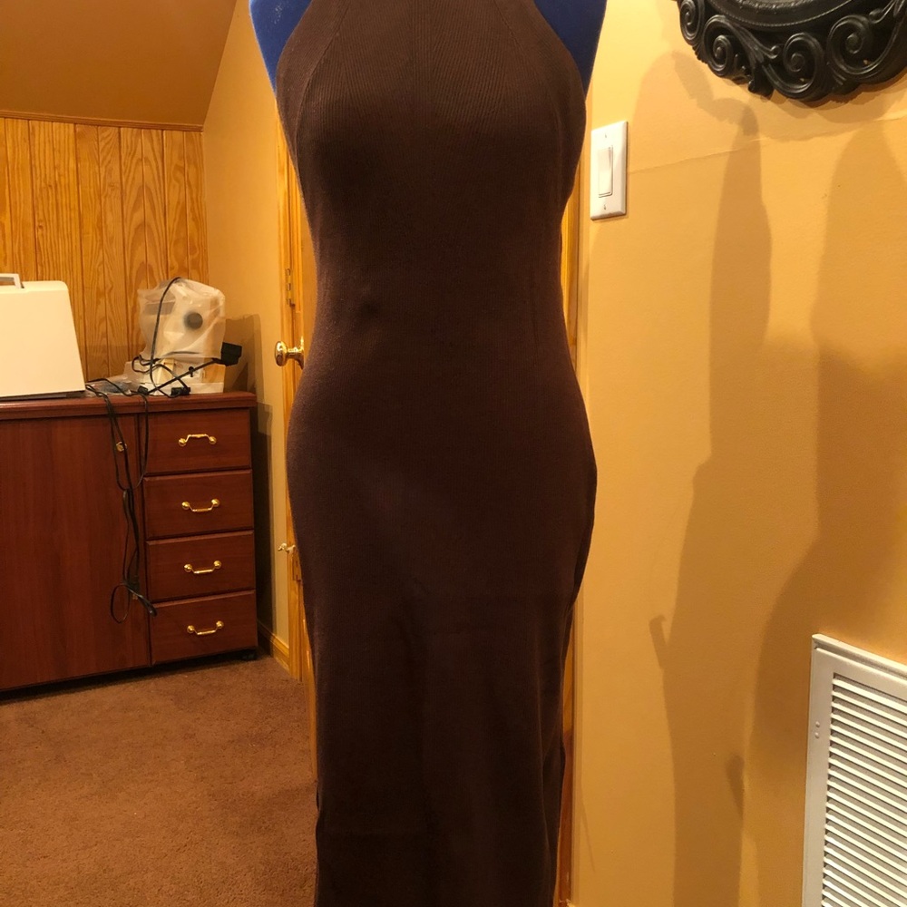 Banana Republic  sexy brown knit bodycon dress. Very low back